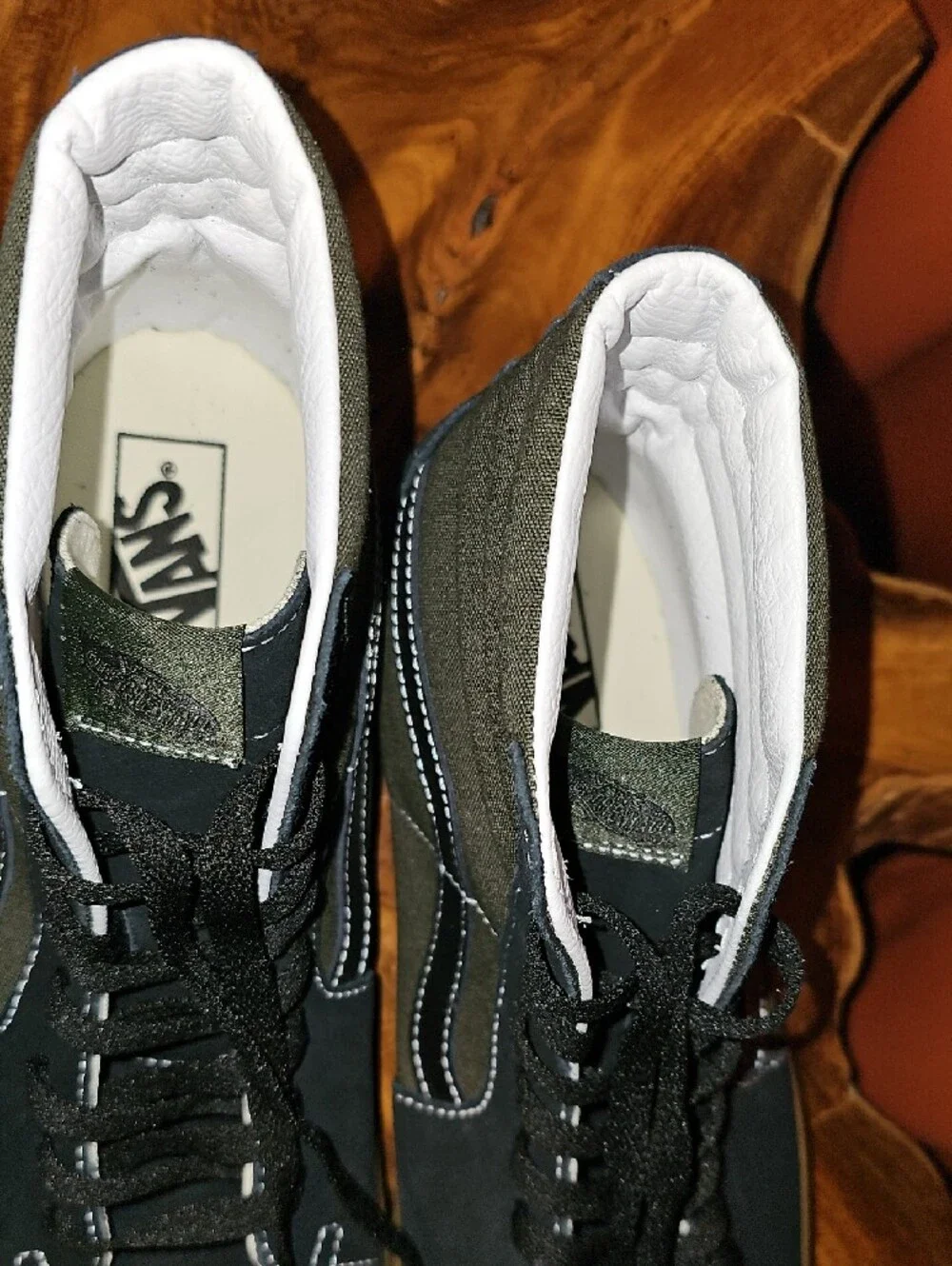 Vans High-Top Sneakers in Navy, Olive & Gum
